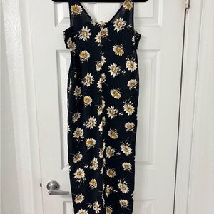 Floral Black Jumpsuit